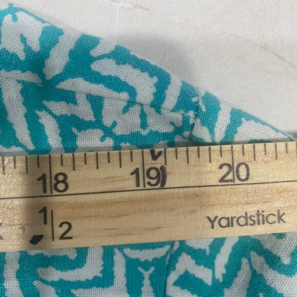 Jessica London Linen Blend Blouse Womens 30 W Plus Size Geometric Roll Tab Sleev - Picture 12 of 15